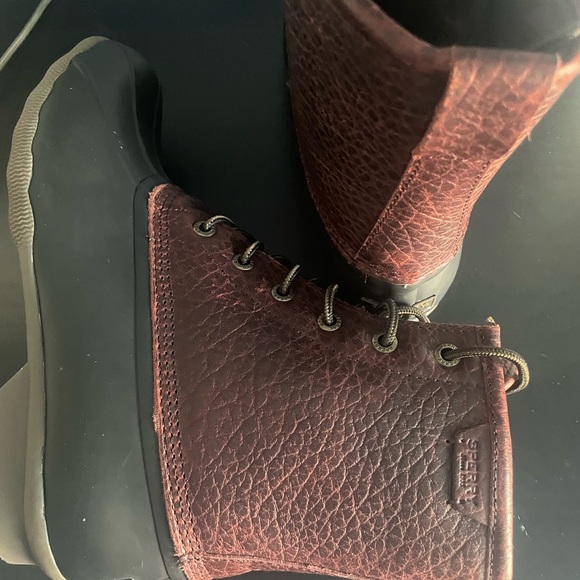 Sperry Saltwater Black/Amaretto Duck Boots Leather Waterproof STS23704 Men's 11 - Picture 4 of 6